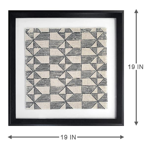 Found & Fable Glass Framed Embroidered Wall Art, 19"