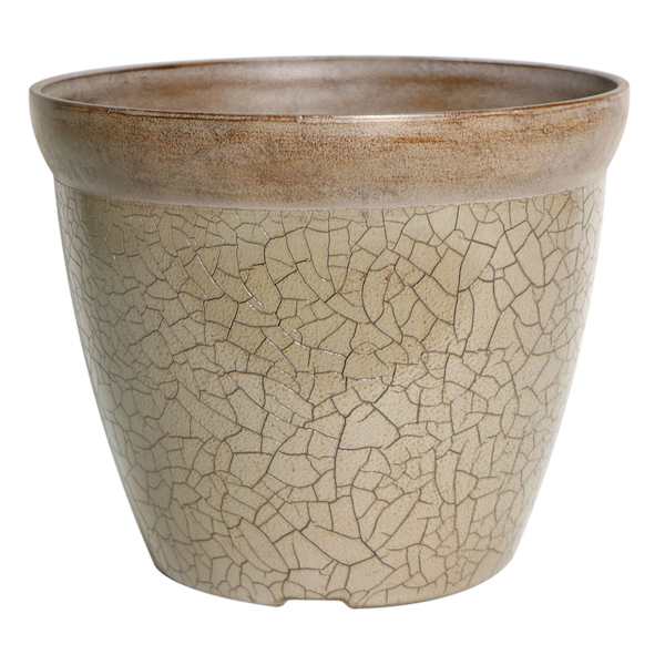 Tan Crackle Outdoor Planter, 11.6"