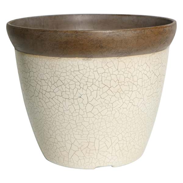 White Crackle Outdoor Planter, 11.6