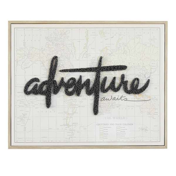 Ty Pennington Framed Adventure Map Canvas Wall Art, 20x16