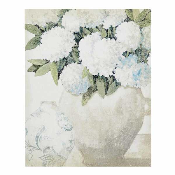 White Hydrangeas Canvas Wall Art, 16x20