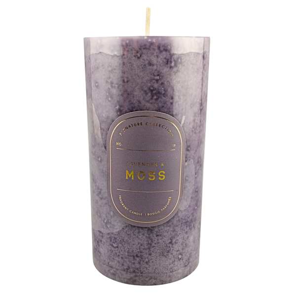 Lavender & Moss Scented Pillar Candle, 3x6
