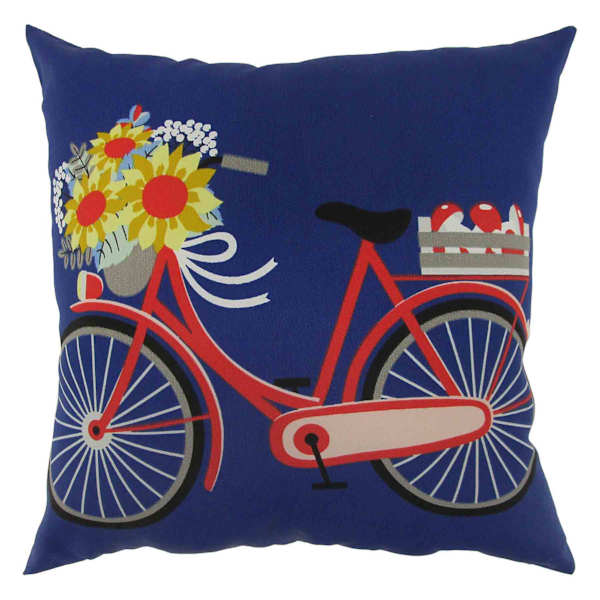 Sunny Club Mushroom Bike Outdoor Throw Pillow, 16"