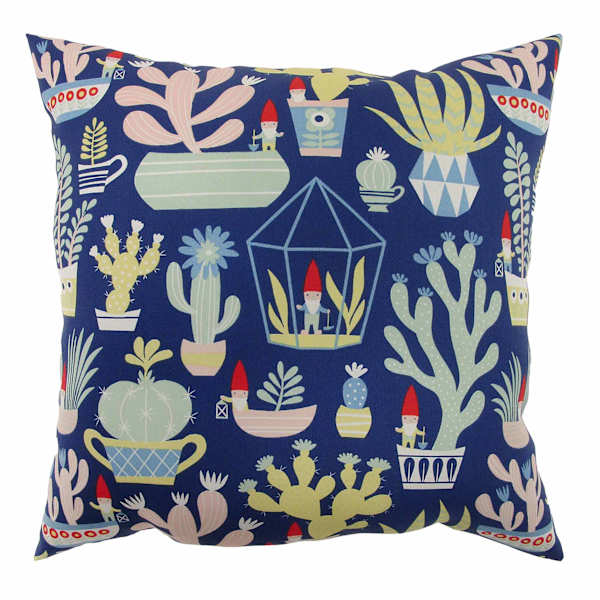Sunny Club Garden Gnome Outdoor Throw Pillow, 16"