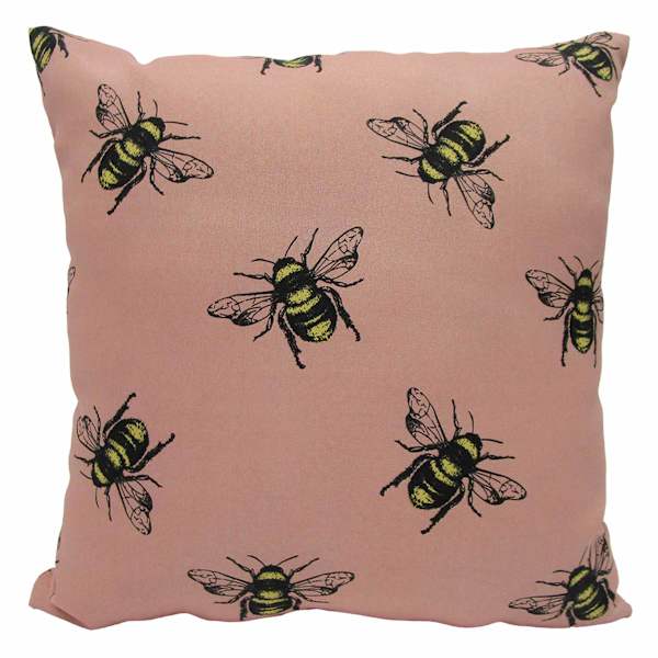 Honeybloom Bumble Bees Outdoor Throw Pillow, 18"