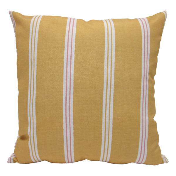 Honeybloom Yellow Striped Outdoor Throw Pillow, 16"