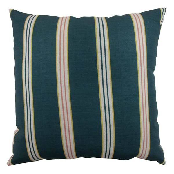 Honeybloom Dark Green Stripe Outdoor Throw Pillow, 16"