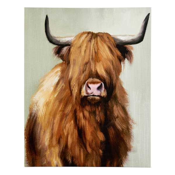 Value Fluffy Highland Cow Canvas Wall Art, 16x20
