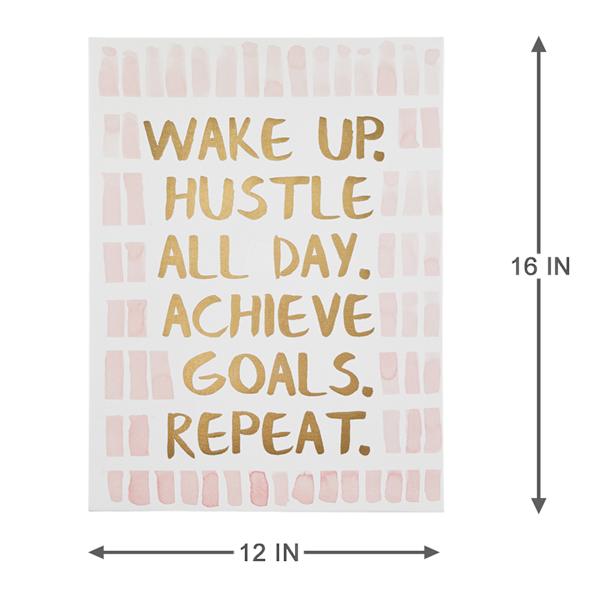 Wake Up Hustle Canvas Wall Art, 12x16