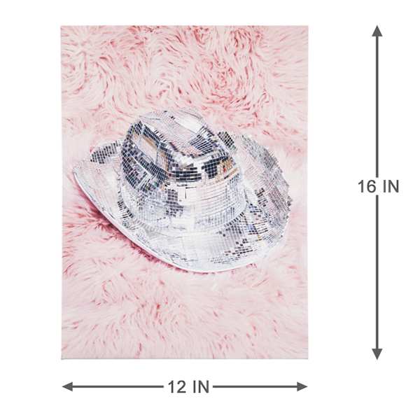 Disco Cowgirl Hat Canvas Wall Art, 12x16