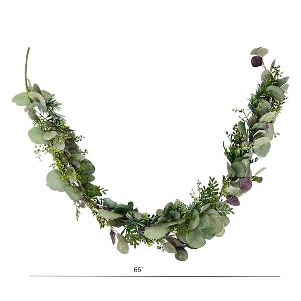Eucalyptus Leaf Garland with Podocarpus, 66"