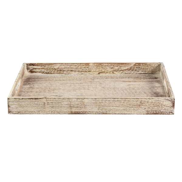 White Wood Tray, 19x14