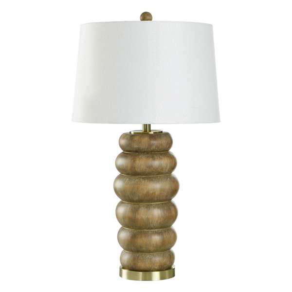 Brown Stacked Stones Large Lamp with Shade, 31"