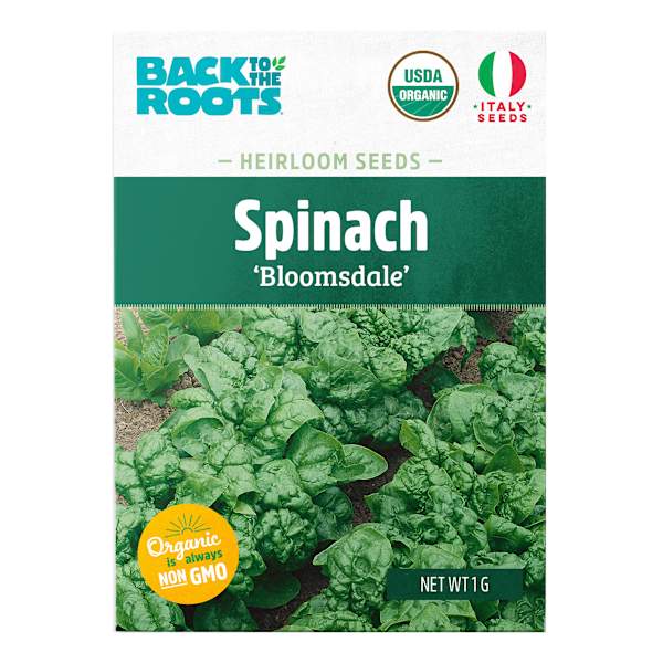 Back to Roots Heirloom Seeds, Spinach Bloomsdale