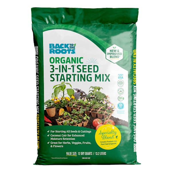 Back to Roots Organic 3-In-1Seed Starting Mix, 12qt