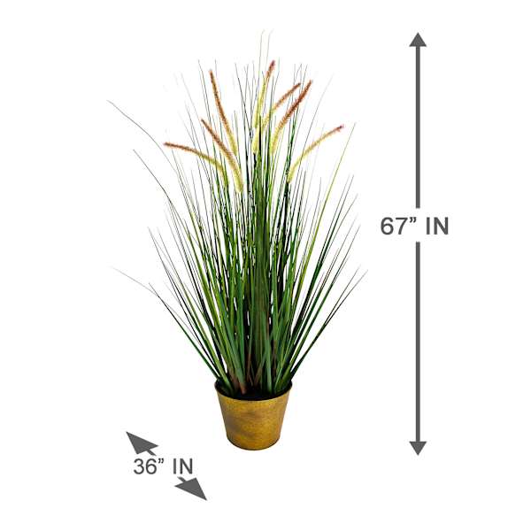 Dune Grass Bundle with Metal Planter, 36"