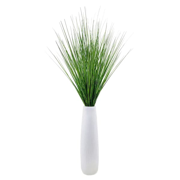Onion Grass Bundle with White Magnesia Planter, 44"