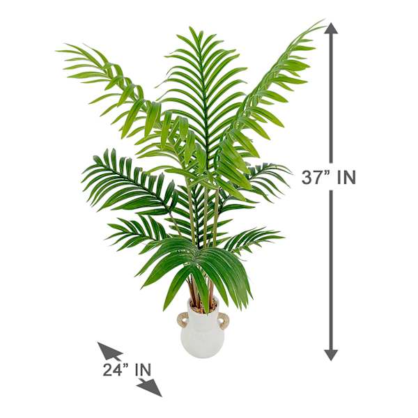 Found & Fable Faux Emerald Floor Greenery with White Ceramic Pot, 37"