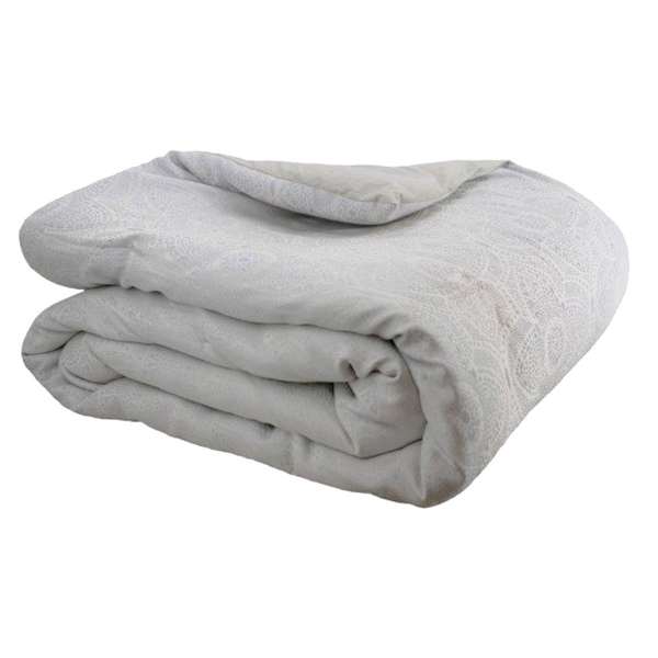 Found & Fable 3-Piece Metallic Arabesque Jacquard Duvet Set, Full/Queen