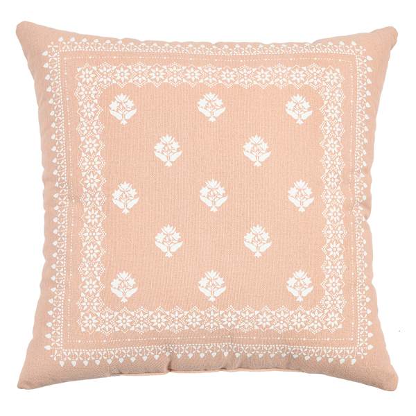 Honeybloom Pink Bandana Print Throw Pillow, 18"