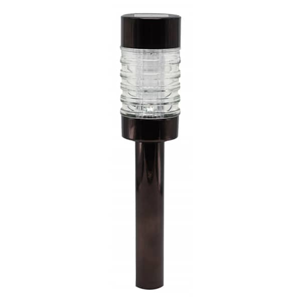 6-Lumen Oil Rubbed Bronze Round Steel Solar Pathway Light
