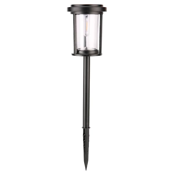 4-Pack 15-Lumen Solar Filament Bulb Black Pathway Lights