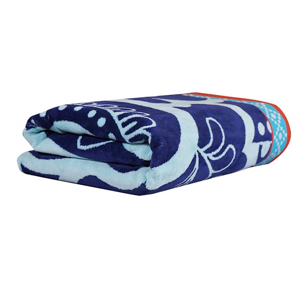 Blue Medallion Jacquard Velour Beach Towel, 40x72