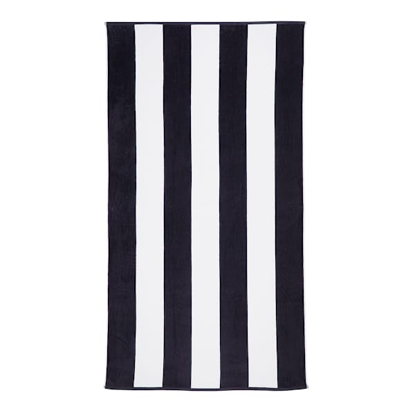 Cabana Black & White Reversible Beach Towel, 40x72