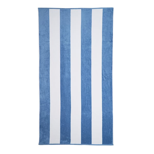Cabana Blue & White Reversible Striped Beach Towel, 40x72
