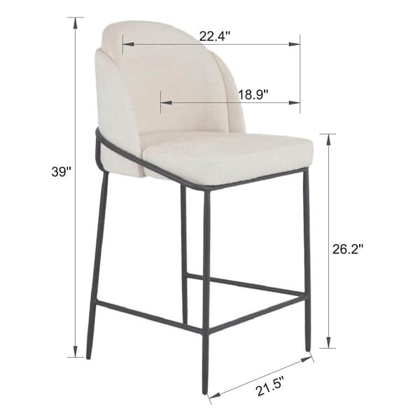 Aria Counter Stool, Cream
