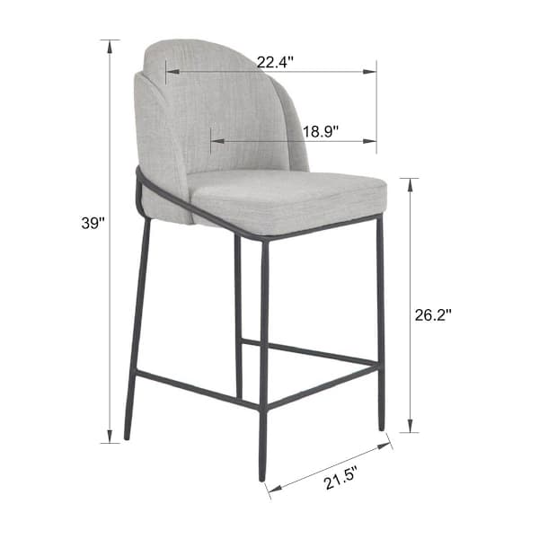 Aria Counter Stool, Light Grey