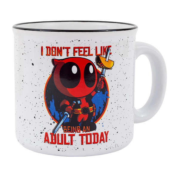 Deadpool Don't Feel Like An Adult Ceramic Camper Mug, 20oz