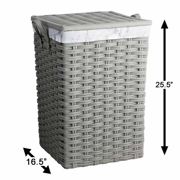 Floor Standing Laundry Hamper with Printed Marble Liner, Extra Large