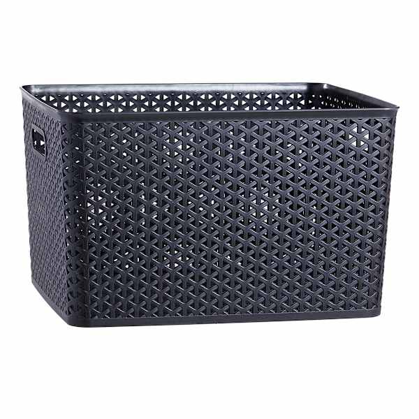 Black Y-Weave Storage Basket, Medium