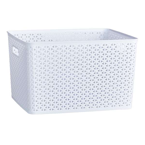 White Y-Weave Storage Basket, Medium