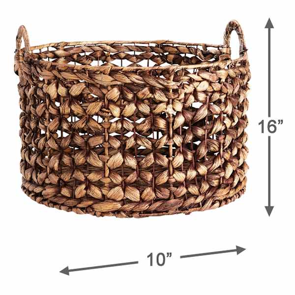 Providence Melia Dark Brown Flower Storage Basket, Medium