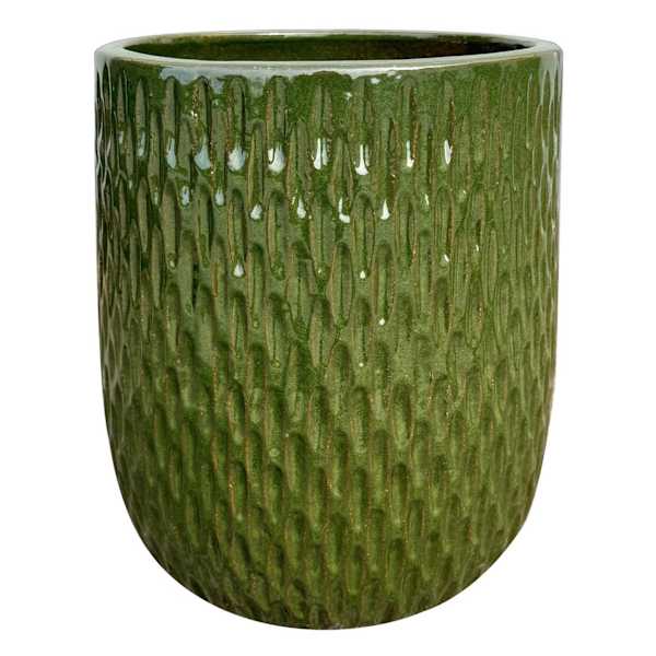 Honeybloom Green Sasha Ceramic Outdoor Planter, Large