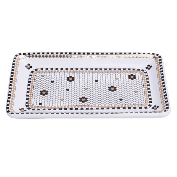Black & White Tile Print Trinket Tray
