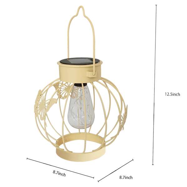 Sunny Club Yellow Butterfly Outdoor Solar Lantern