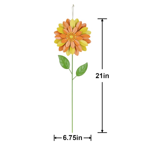 Oh Joy! Yellow Metal Flower Yard Stake, 21"