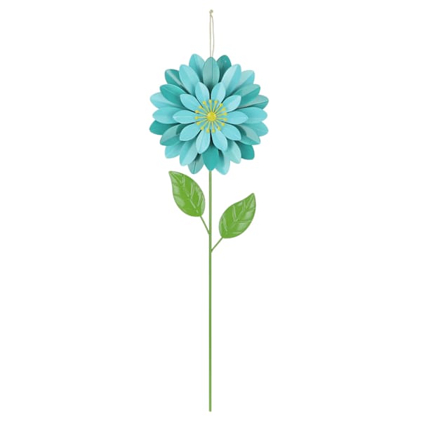 Oh Joy! Blue Metal Flower Yard Stake, 21"