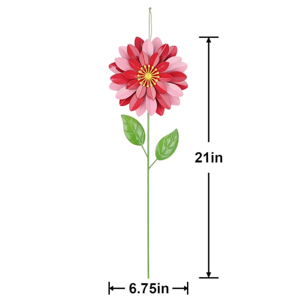 Oh Joy! Red Metal Flower Yard Stake, 21"