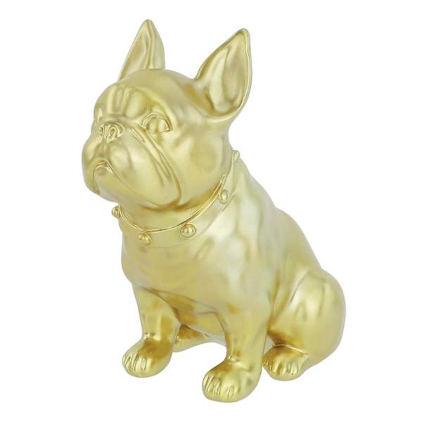 Crosby St. Gold French Bulldog Outdoor Garden Statue, 7"