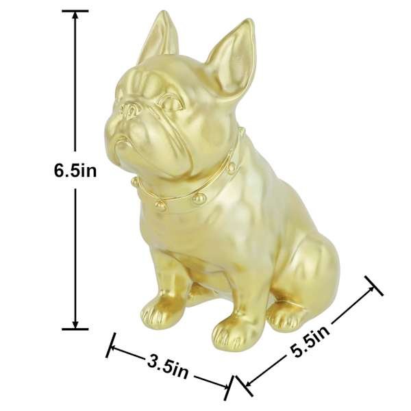Crosby St. Gold French Bulldog Outdoor Garden Statue, 7"