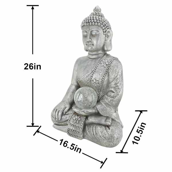 Found & Fable Silver Solar Buddha, 26"