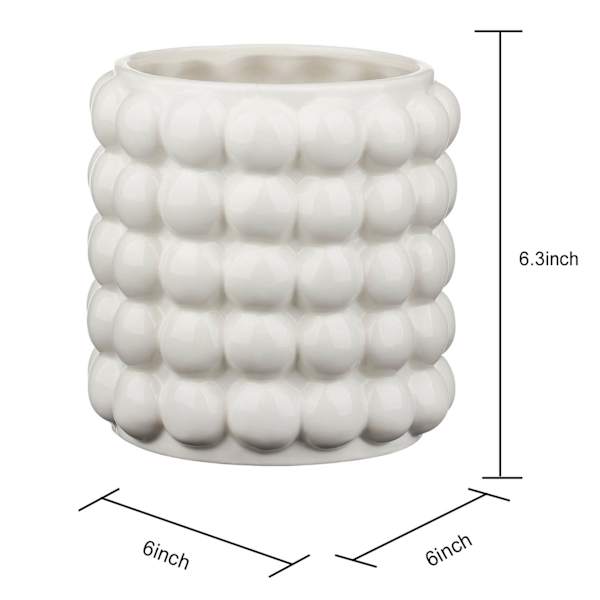 Crosby St. Indoor White Bubble Planter, 6"