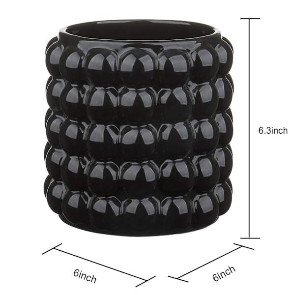Crosby St. Indoor Black Bubble Planter, 6"