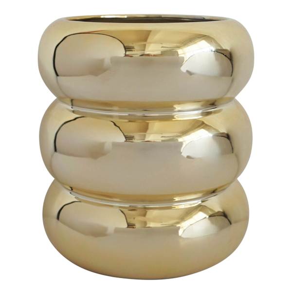 Crosby St. Indoor Gold Modern Rib Planter, 6"