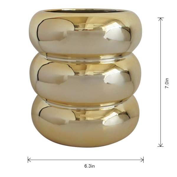 Crosby St. Indoor Gold Modern Rib Planter, 6"