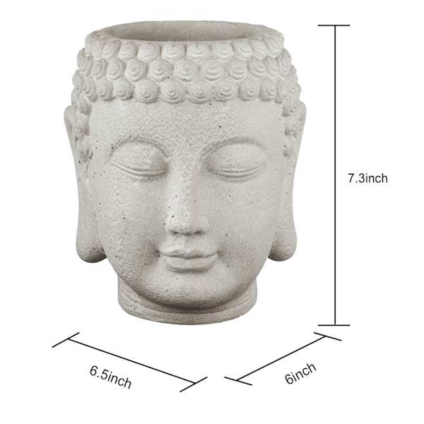 Found & Fable Indoor Buddha Cement Planter, 7"